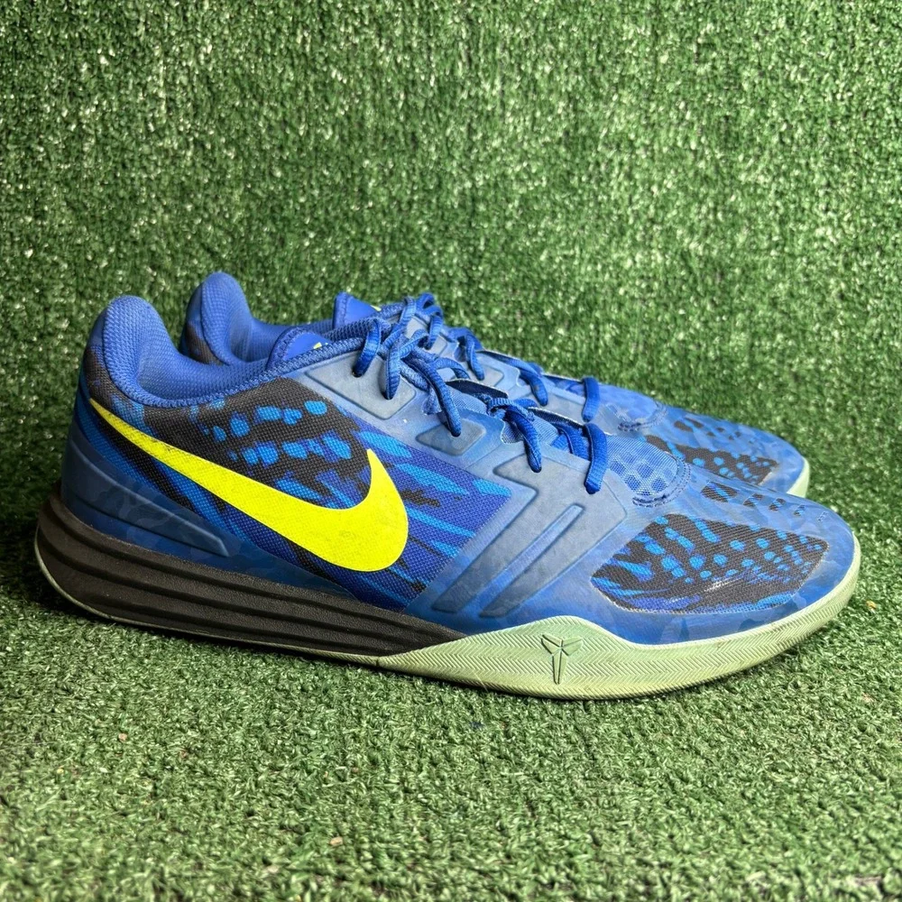 Nike Kobe Mentality Camo Basketball Shoes Sneaker Game Royal Blue Volt Mens 13